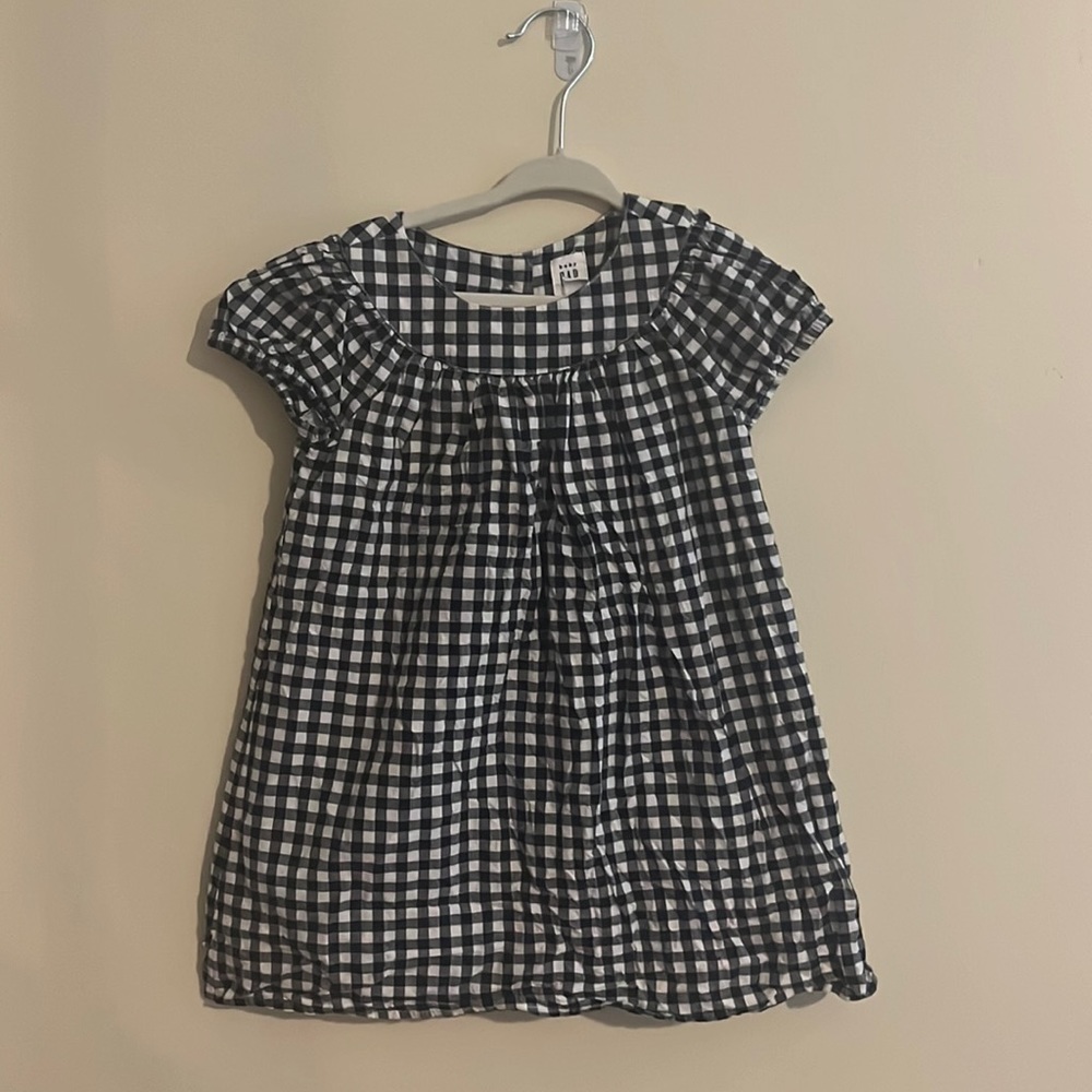 BABY GAP Navy Gingham Dress